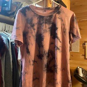 Tie-Dye T-Shirt in Pink and Black